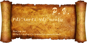 Péterfi Vászoly névjegykártya